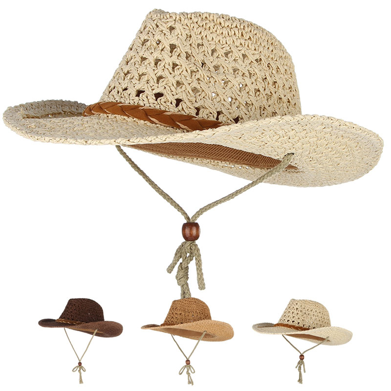 Cowboy Hat Straw - GEMVIE Sombrero de vaquero de verano