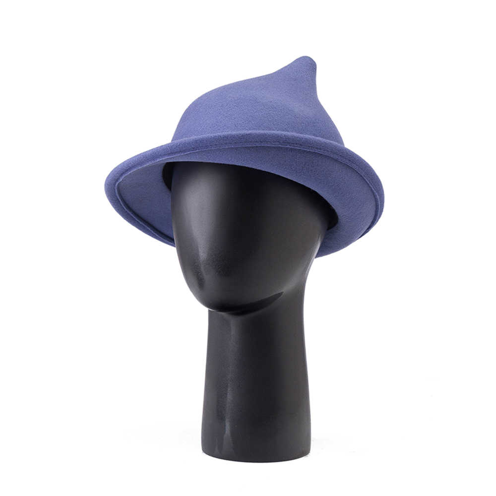Fedora Hat Wool - Sombrero de bruja puntiagudo de lana