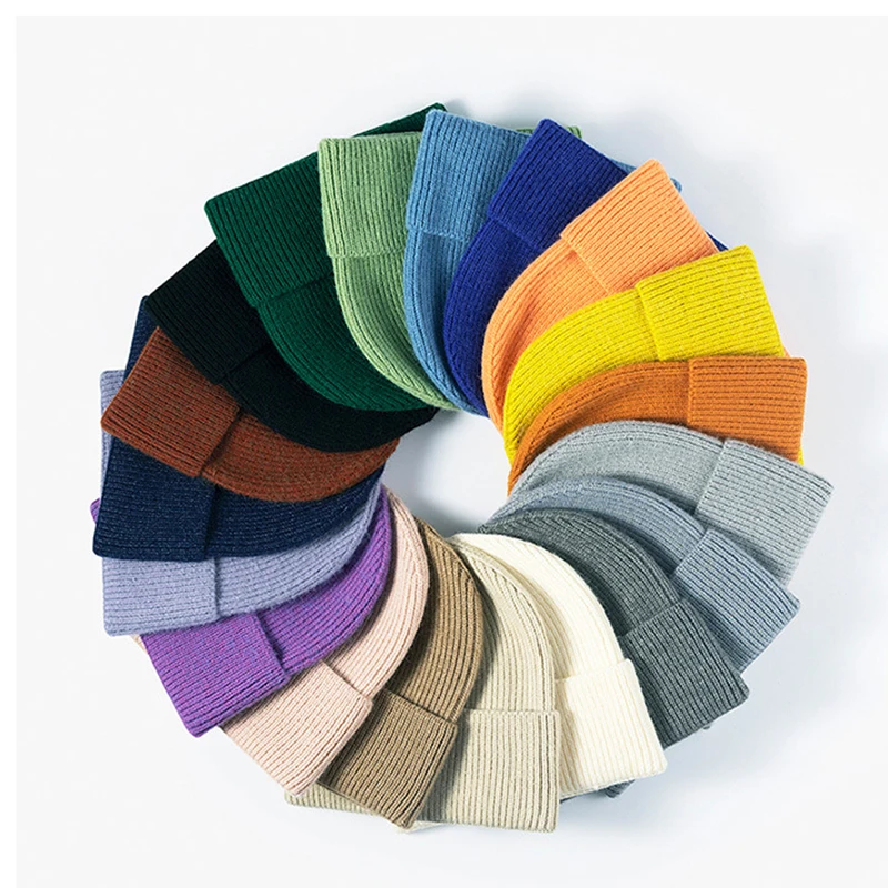 Beanie Cuffed Knit - Gorros de punto de Cachemira para