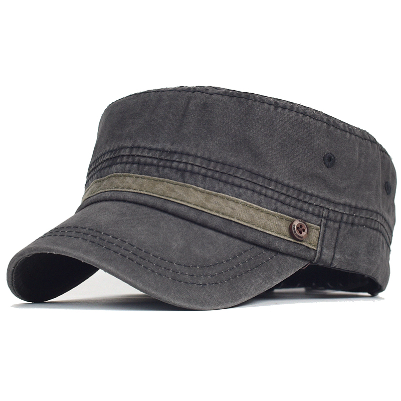 Snapback Hat Flat - Gorra de algodón lavado para hombre,