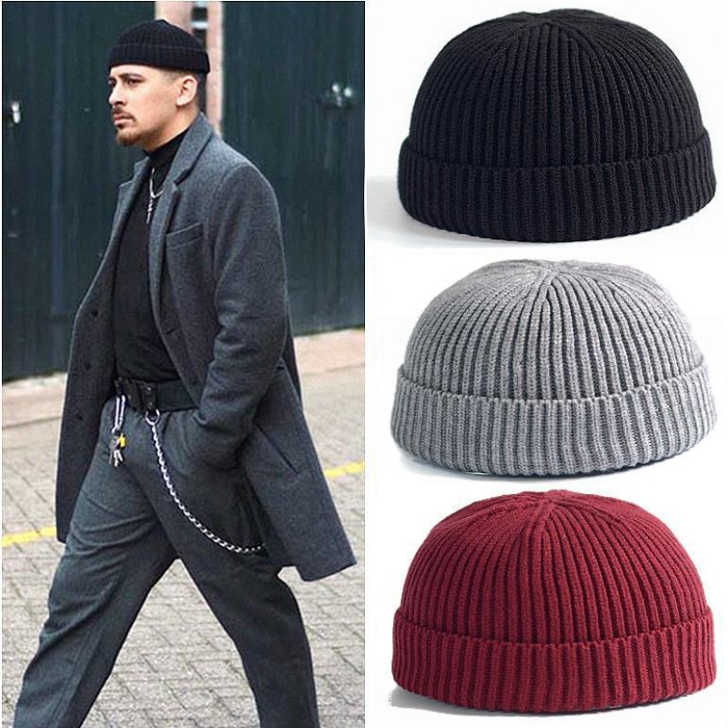 Beanie Cuffed Knit - Gorro de Punto para Invierno, Cálido,