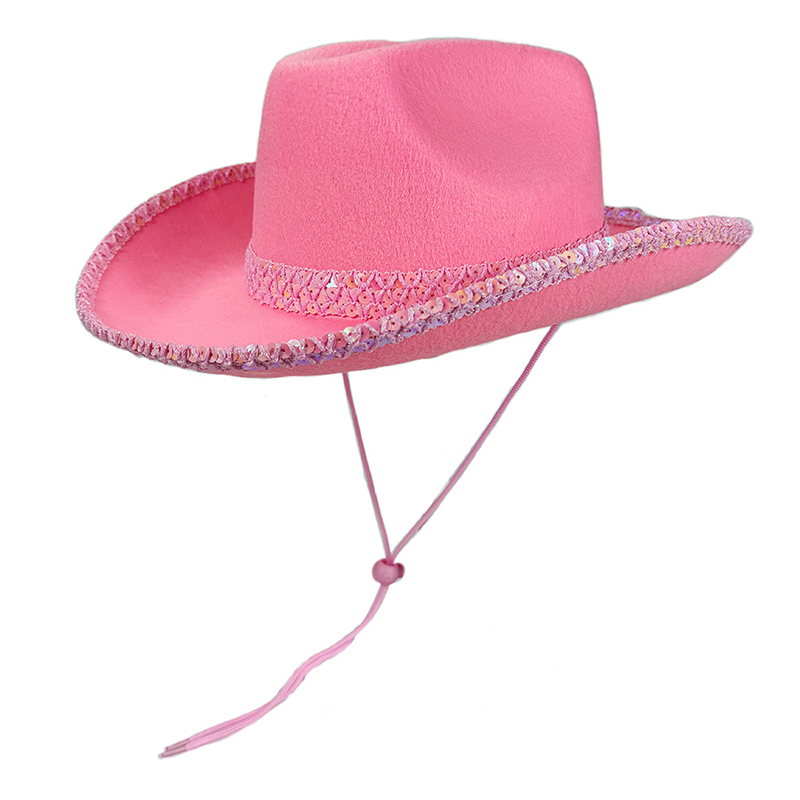 Sun Hat Wide Brim - Sombrero de vaquera con lentejuelas para