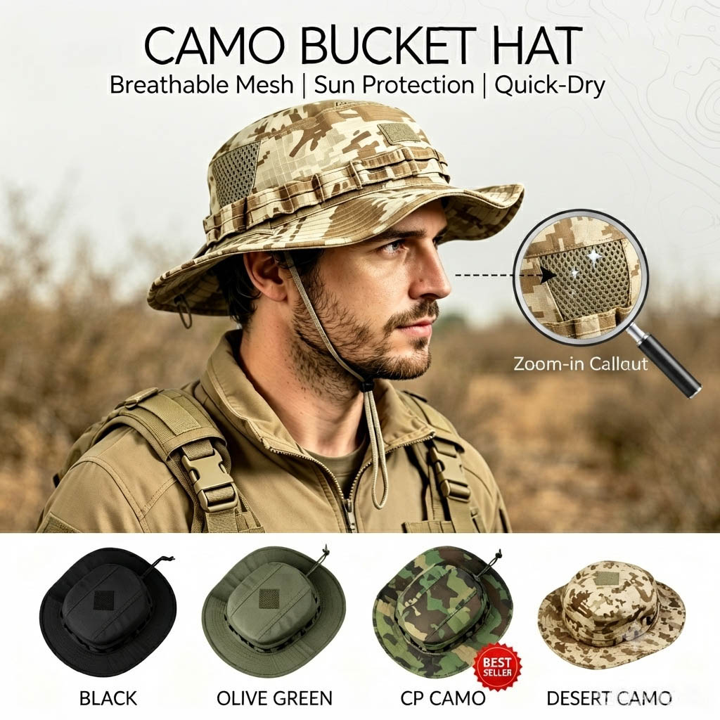 Boonie Hat Tactical - Sombrero Boonie Táctico para Hombre, Protección