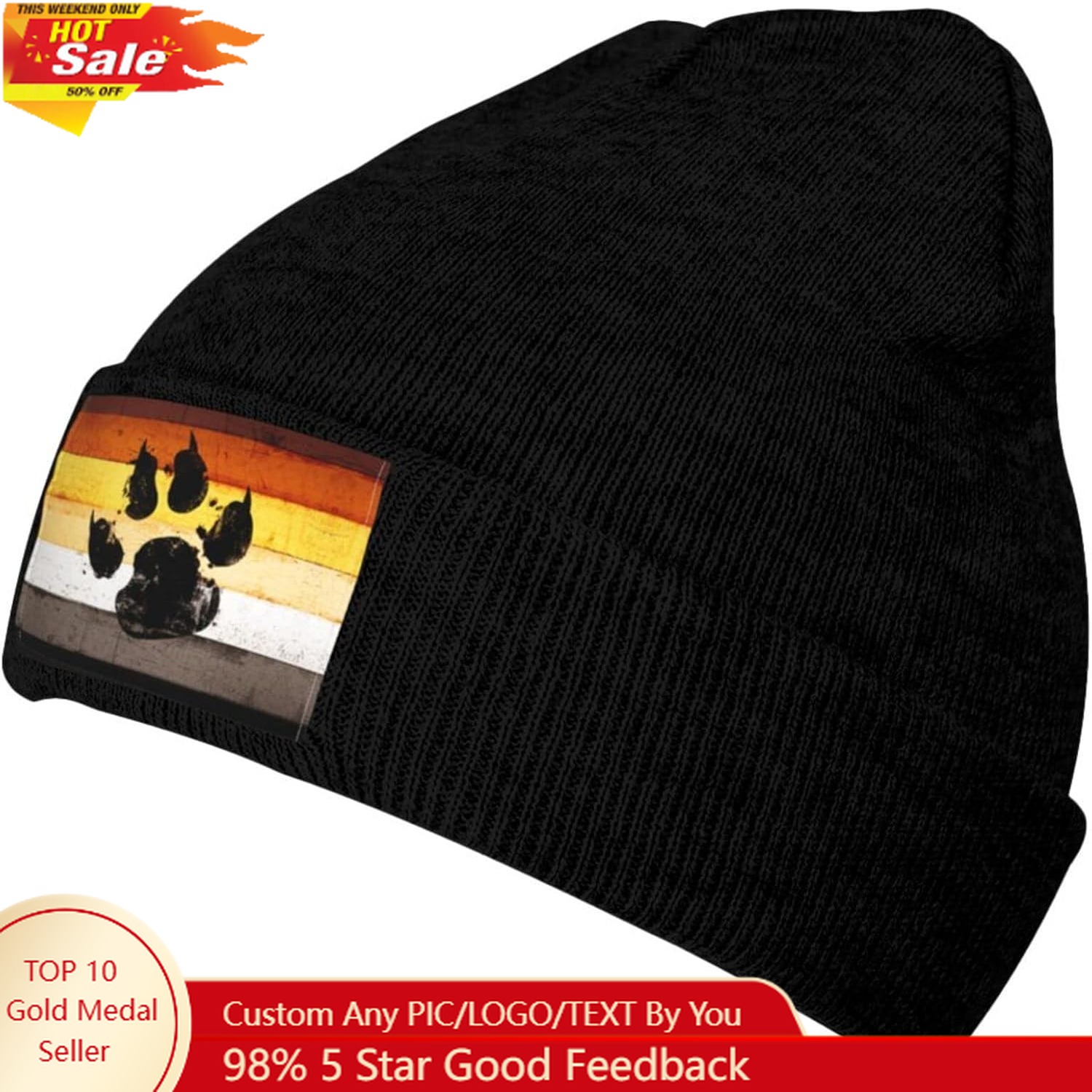 Beanie Cuffed Knit - Gorro de punto con pata de