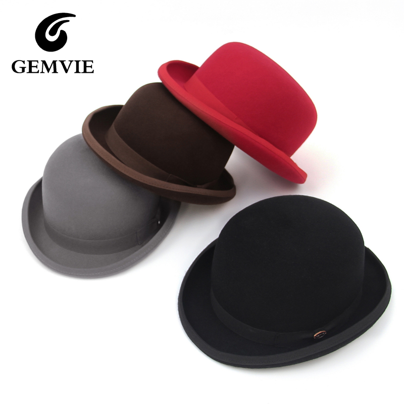 Fedora Hat Wool - GEMVIE Sombrero Derby de fieltro de