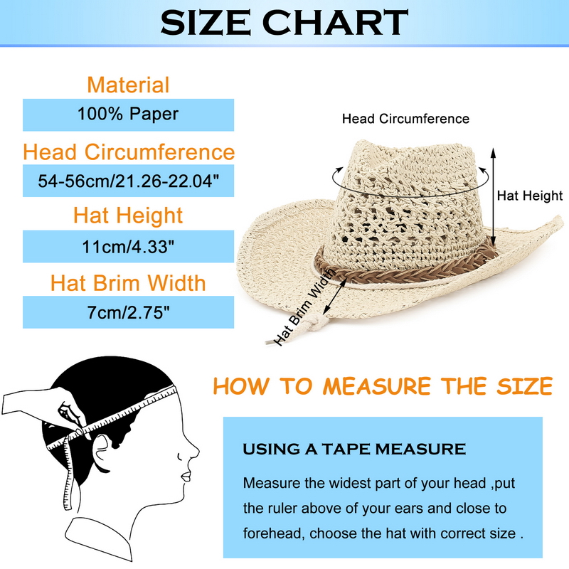 GEMVIE Sombrero de vaquero de  - Cowboy Hat Straw reseña y precio