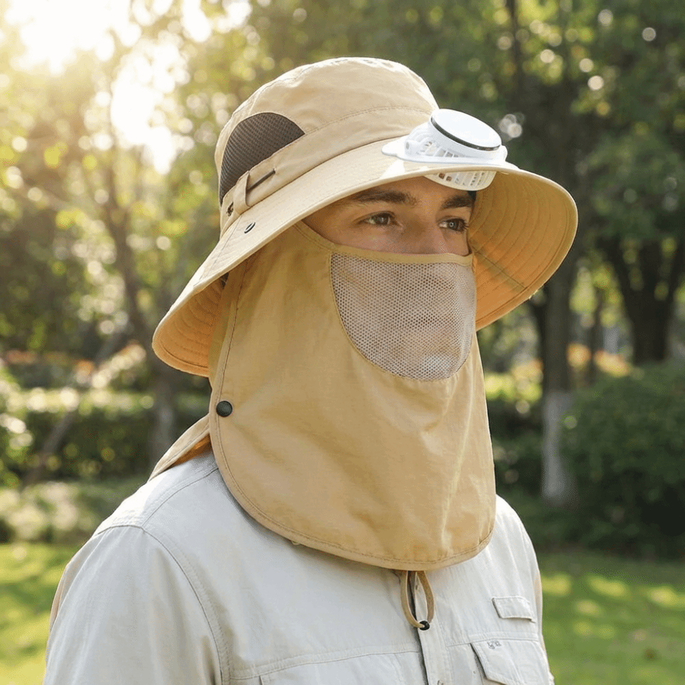 Sombrero con Ventilador Solar  - Sun Hat Wide Brim reseña y precio